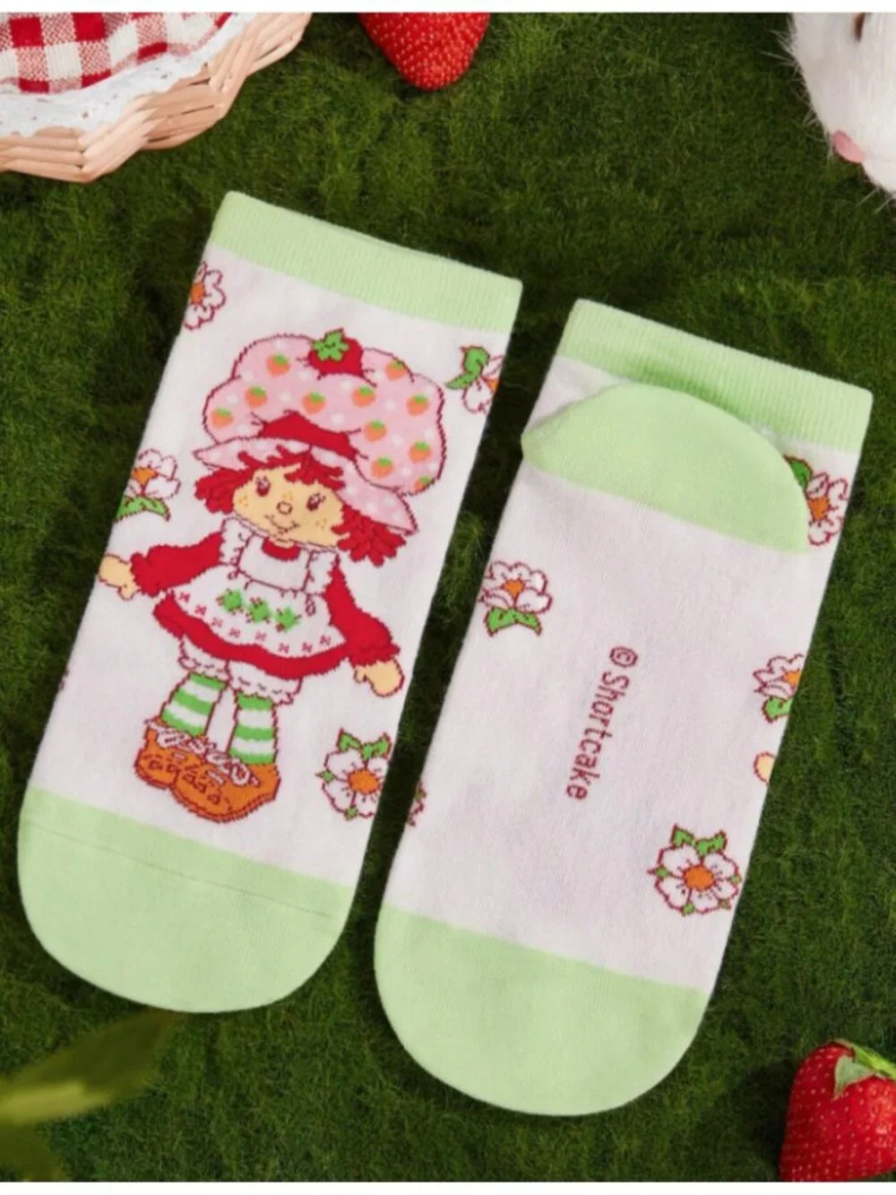 Strawberry Shortcake Ankle Socks – 3-Pack of Cute Cartoon Graphic Socks One Size